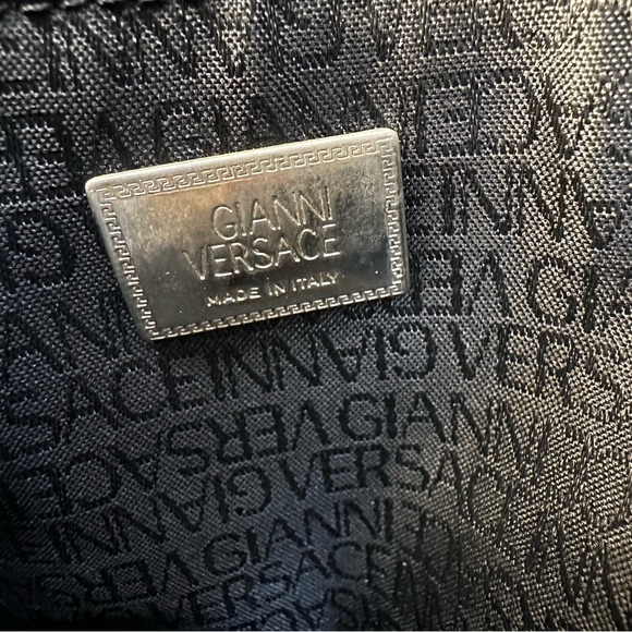 ♠️Gianni Versace Womens Black Leather♠️ Italy Inner Dividers Medium Shoulder Bag - Picture 8 of 12